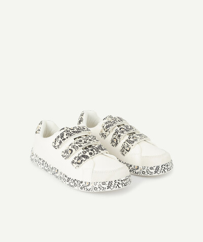 LOW PRICES Tao Categories - WHITE TRAINERS WITH BLACK FLORAL DETAILS