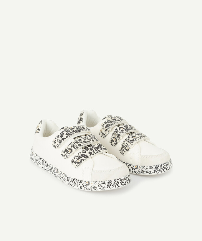 Private sales radius - WHITE TRAINERS WITH BLACK FLORAL DETAILS