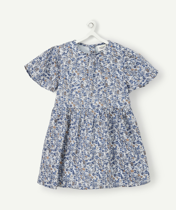Dress - skirt radius - BLUE DRESS WITH FLORAL PRINT
