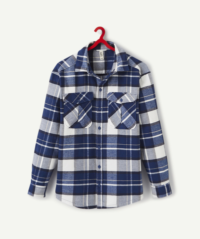 Sales Sub radius in - THICK BLUE CHECKED COTTON SHIRT
