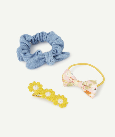 Girl radius - SET OF 2 HAIRBANDS AND 1 YELLOW AND BLUE BARRETTE