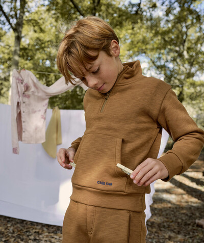 Low prices radius - CAMEL SWEATSHIRT WITH A ZIP AND POCKET
