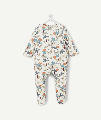Sleepsuit - Pyjama radius - BABIES' ZEBRA-PRINT SLEEPSUIT IN RECYCLED FIBERS