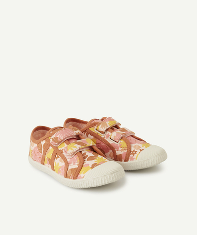 Private sales radius - PINK FLOWER-PATTERNED TRAINERS WITH SELF-GRIPPING STRAPS