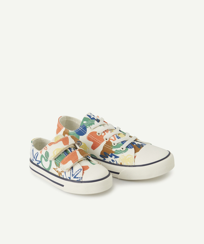 Shoes, booties radius - WHITE PRINTED COTTON TRAINERS
