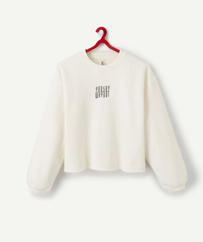 Sweatshirt radius - CREAM SWEATSHIRT WITH A MESSAGE