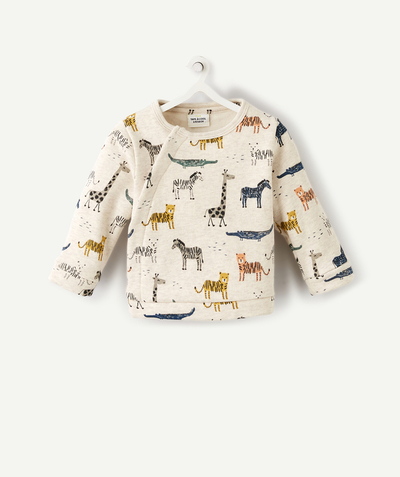Low prices radius - BEIGE SWEATSHIRT IN COTTON WITH AN ANIMAL PRINT