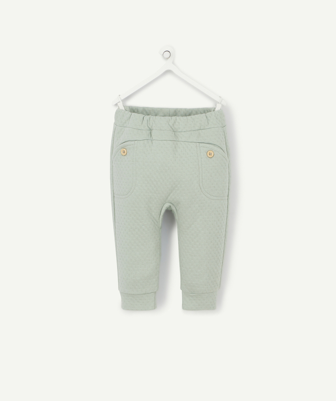 Trousers - Leggings - Bloomer radius - BABIES' GREEN JOGGING PANTS IN RECYCLED COTTON