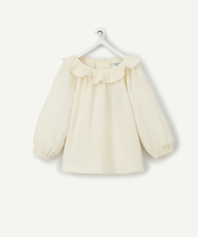 Essentials : 50% off 2nd item* family - BABIES' CREAM BLOUSE WITH A FRILLY COLLAR