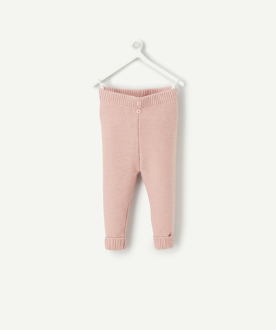 Essentials : 50% off 2nd item* family - BABIES' PINK KNITTED LEGGINGS
