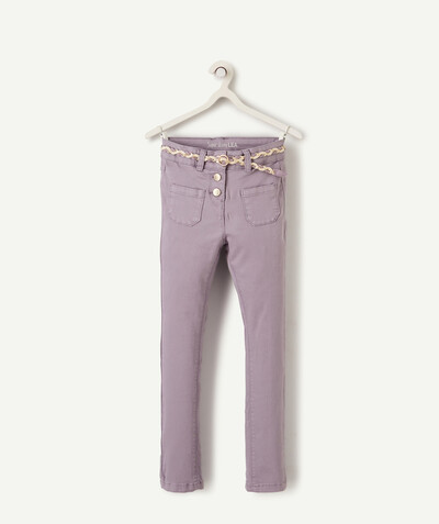 BOTTOMS radius - L�A SUPER-SKINNY VIOLET TROUSERS WITH A BELT