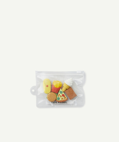 Boy radius - SET OF SIX ERASERS IN THE SHAPE OF FOOD