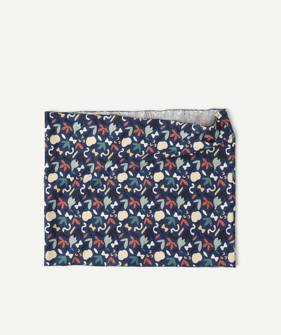 Scarves Tao Categories - BABY BOYS' SNOOD IN BLUE COTTON WITH COLOURED SHAPES