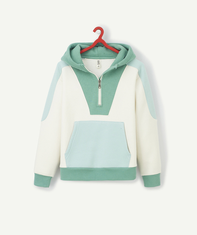 New collection Sub radius in - BOYS' GREEN COLORBLOCK HOODIE IN RECYCLED FIBERS