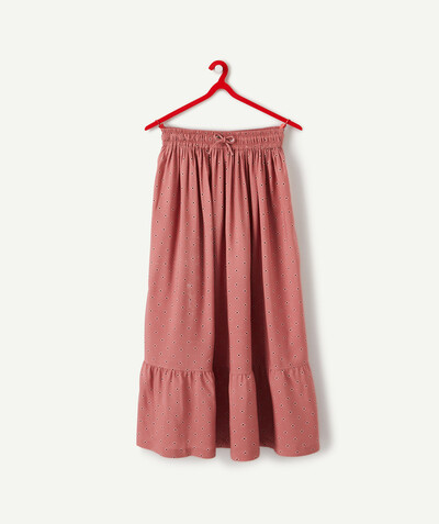 Shorts - Skirt Sub radius in - LONG OLD ROSE PRINT SKIRT IN VISCOSE