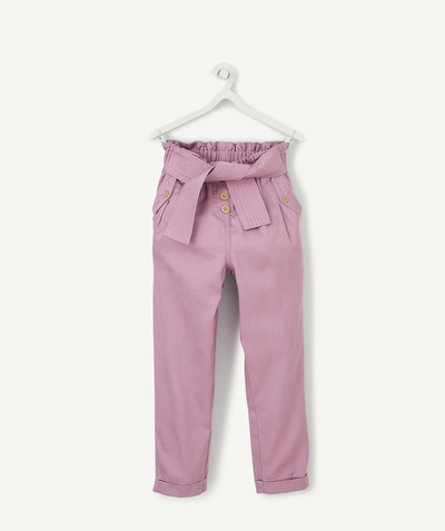 Girl radius - VIOLET CARROT-TOP TROUSERS WITH A BOW AND SPARKLING BUTTONS