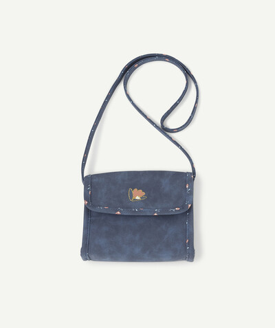 Girl radius - BLUE BAG WITH A FLOWER-PATTERNED SHOULDER STRAP