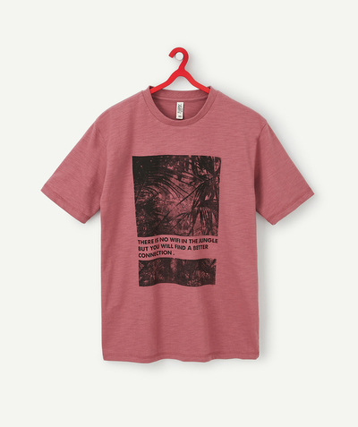 T-shirt Onderafdeling,Onderafdeling - PRUIMKLEURIG T-SHIRT VAN KATOEN, MET AFBEELDING