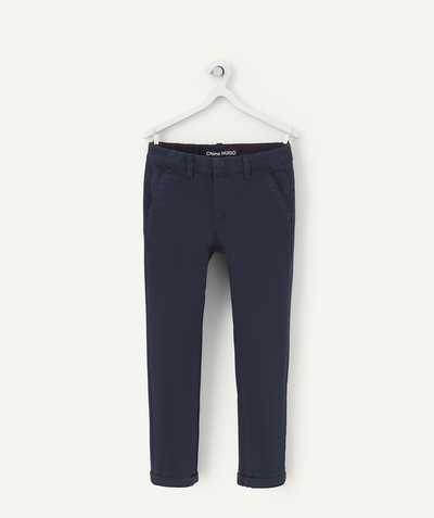 Special Occasion Collection radius - BOYS' HUGO NAVY CHINO TROUSERS IN RECYCLED FIBRES