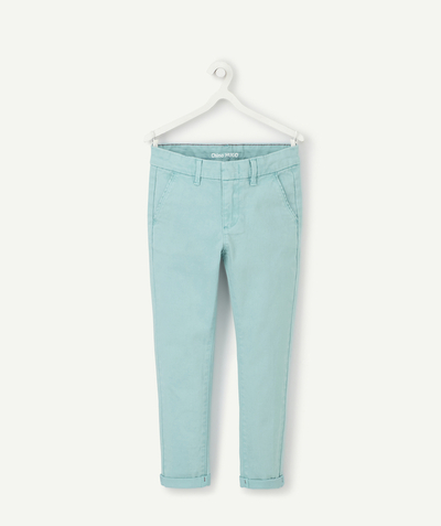BOTTOMS radius - HUGO TURQUOISE CHINO TROUSERS IN RECYCLED FIBRES
