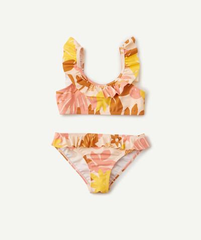Beach collection radius - TWO-PIECE COLOURED FLORAL SWIMSUIT IN RECYCLED FIBRES