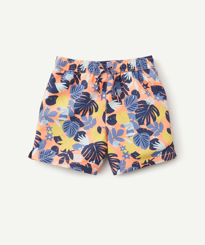 Boy radius - ORANGE AND BLUE SWIMMING TRUNKS IN RECYCLED FIBRES