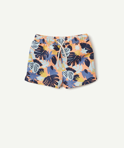 Baby-boy radius - ORANGE AND BLUE SWIMMING TRUNKS IN RECYCLED FIBRES