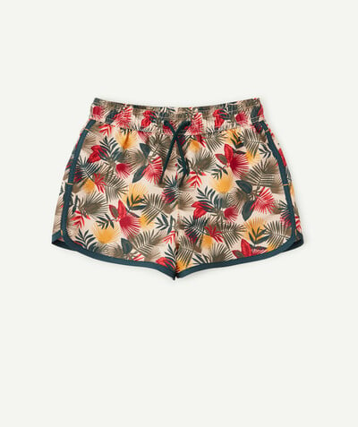 Beach collection radius - SWIMMING TRUNKS WITH A COLOURED LEAF PRINT