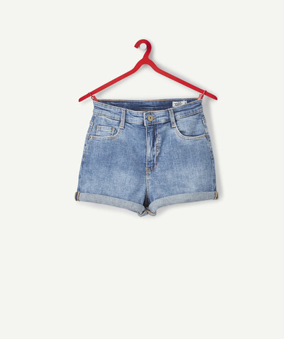 All collection Sub radius in - BLUE LESS WATER DENIM SHORTS WITH TURN-UPS