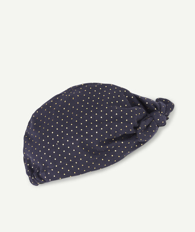 Baby-girl radius - NAVY BLUE TURBAN WITH GOLDEN DETAILS AND BOW