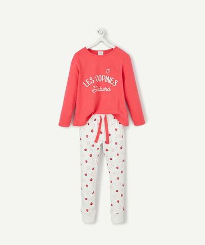 Pyjama Famille - LE PYJAMA ROSE ET BLANC AVEC MOTIFS À COEURS