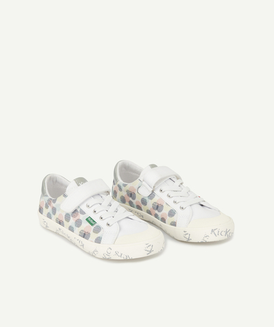 Baby-girl radius - KICKERS® - GIRLS' WHITE TRAINERS WITH COLOURED SPOTS