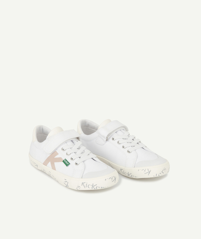 Chaussures, chaussons Rayon - KICKERS ®- BASKETS BLANCHES AVEC DÉTAIL ROSE FILLE