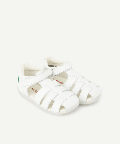 KICKERS ® radius - FIRST STEPS SANDALS IN WHITE LEATHER