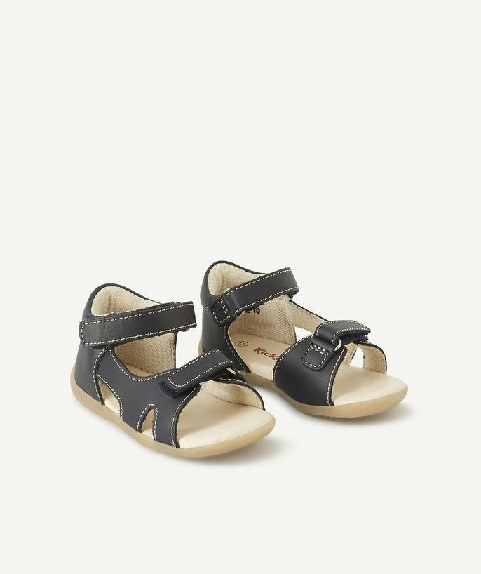 Shoes, booties radius - KICKERS® - BINSIA SANDALS IN NAVY BLUE LEATHER