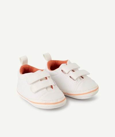 Shoes, booties radius - BABY BOYS' WHITE BOOTIES WITH ORANGE DETAILS