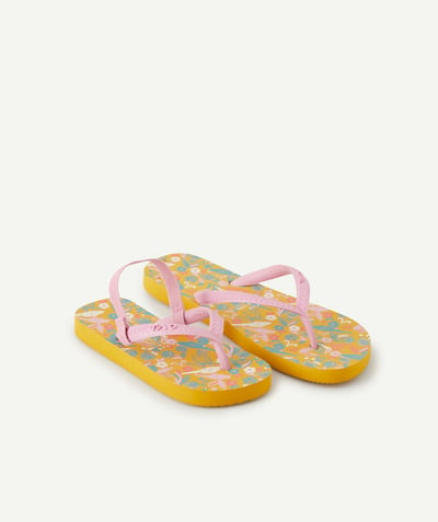 Outlet radius - YELLOW AND PINK PRINTED FLIP-FLOPS