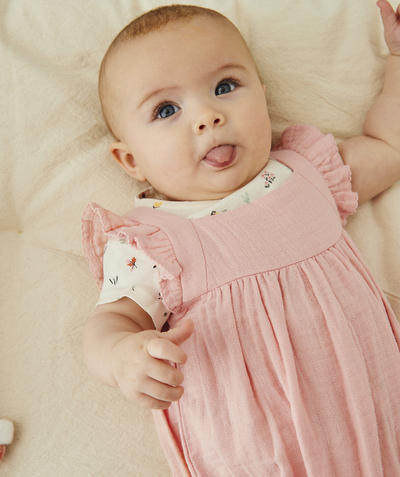 Essentials : 50% off 2nd item* family - PINK ROMPERS IN ORGANIC COTTON