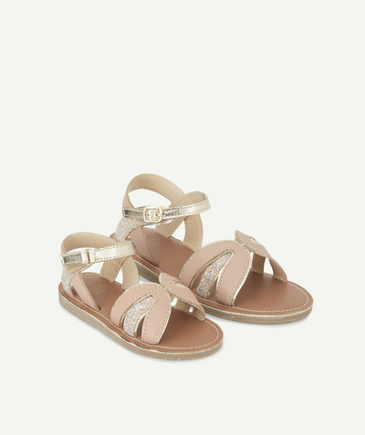 Girl radius - HIGH-TOP SANDALS IN SPARKLING PINK LEATHER