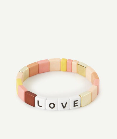Girl radius - BRACELET IN FLAT COLOURED BEADS WITH A MESSAGE