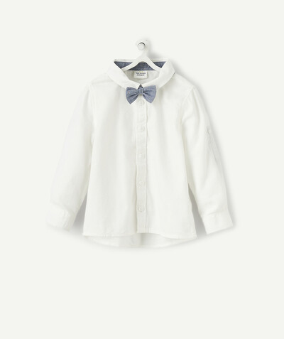 Special Occasion Collection radius - WHITE BLOUSE IN COTTON WITH A BOW TIE