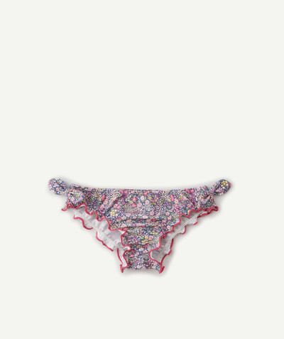 Swimwear Tao Categories - BLUE AND PINK FLOWER-PATTERNED SWIMMING PANTS IN RECYCLED FIBRES
