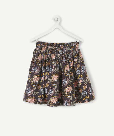 Outlet radius - GIRLS' FLOWERY AND TWIRLY SKIRT IN ECO-FRIENDLY VISCOSE