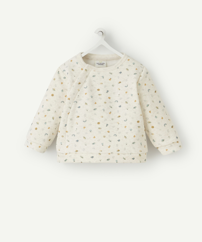 Maternity bag radius - BABIES' BEIGE AND PRINTED SWEATSHIRT IN RECYCLED COTTON
