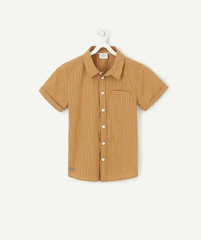 Special Occasion Collection radius - MUSTARD STRIPED SHORT-SLEEVED SHIRT
