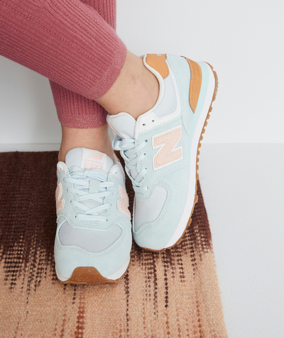 Boy radius - MINT BLUE AND PINK 574 TRAINERS