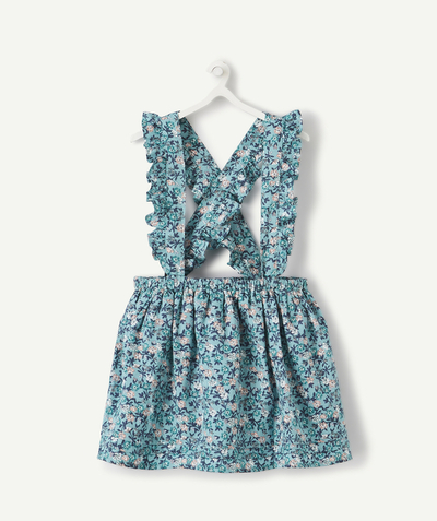 Dress - skirt radius - SKIRT WITH GREEN FLOWER-PATENT FRILLY STRAPS