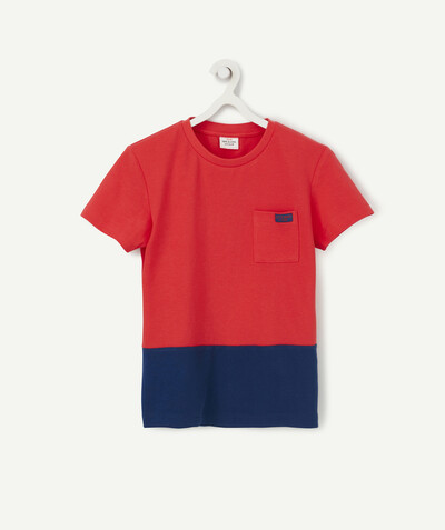 Low prices radius - RED AND BLUE COTTON PIQUE T-SHIRT IN ORGANIC COTTON