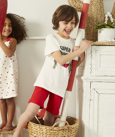 Low prices radius - WHITE AND RED SUPER DORMEUR PYJAMAS IN RECYCLED FIBRES