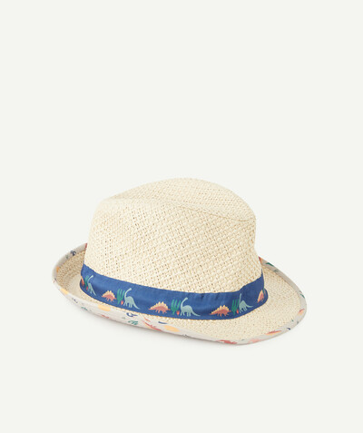 Special occasions' accessories radius - STRAW HAT WITH A DINOSAUR PRINT HAT BAND
